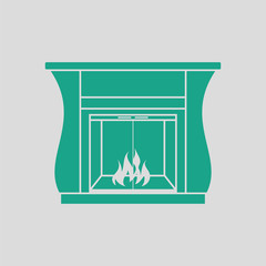 Fireplace with doors icon