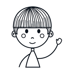 cute boy cartoon icon over white background. vector illustration