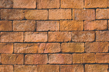 Background of red brick wall pattern texture