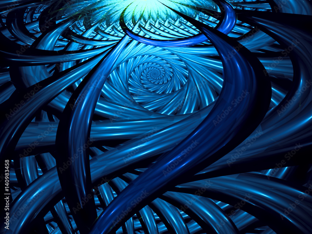 Wall mural spiral and curls - abstract digitally generated image