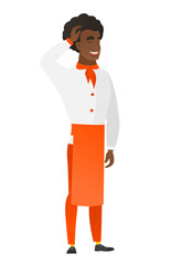 Young african-american chef cook in uniform.