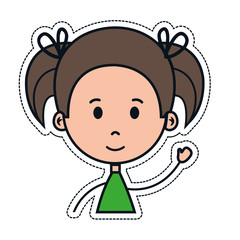 girl cartoon icon over white background. colorful design. vector illustration