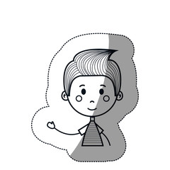 cute boy cartoon icon over white background. vector illustration