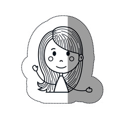 girl cartoon icon over white background. vector illustration