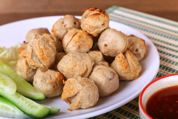 grilled meatball with spicy tamarind sauce