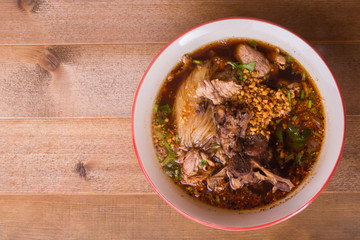 Noodle soup with stewed pork