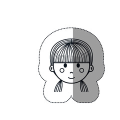 girl cartoon icon over white background. vector illustration