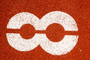 Number eight on the start of a running track - check my portfolio for other numbers