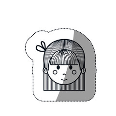 girl cartoon icon over white background. vector illustration
