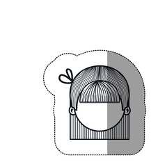 girl face icon over white background. vector illustration