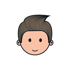 boy face cartoon icon over white background. colorful design. vector illustration