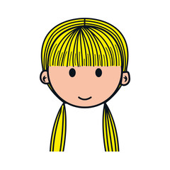 girl cartoon icon over white background. colorful design. vector illustration