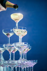 Sparkling Wine, Champaign. Champaign being pored into glasses.