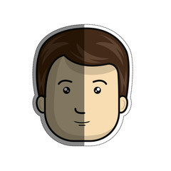 man face cartoon icon over white background. colorful design. vector illustration