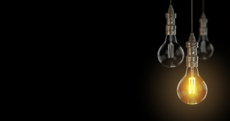 Light bulb lamps. 3D rendering