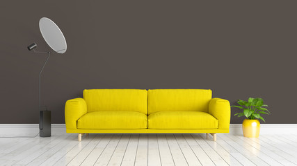 Modern bright interior . 3D rendering