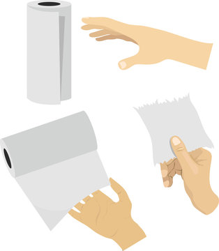 hand with paper. set