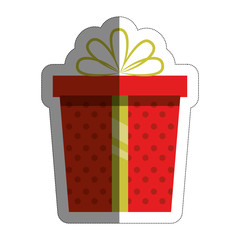 gift box icon over white background. colorful design. vector illustration