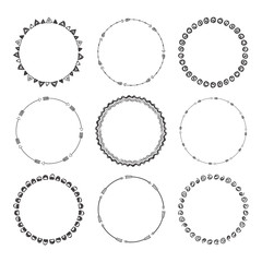 Set of 9 hand drawn boho style frames