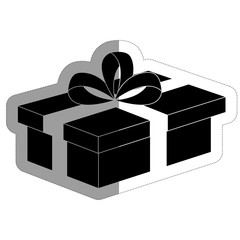 gift box icon over white background. vector illustration