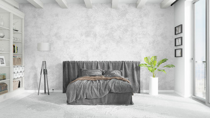 Modern bright interior . 3D rendering