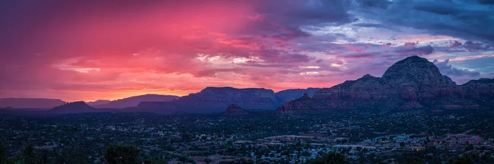 Foto auf Alu-Dibond Sonnenuntergang über Sedona Arizona © CEBImagery