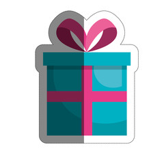 gift box icon over white background. colorful design. vector illustration