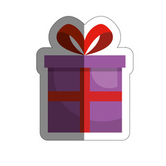 gift box icon over white background. colorful design. vector illustration