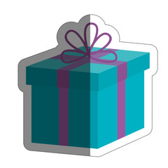 gift box icon over white background. colorful design. vector illustration