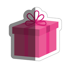 gift box icon over white background. colorful design. vector illustration