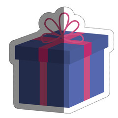 gift box icon over white background. colorful design. vector illustration