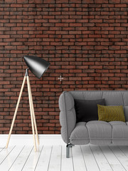 Modern bright interior . 3D rendering