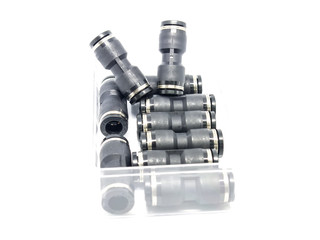 Pneumatic Fittings isolated on white background.
