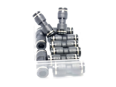Pneumatic Fittings isolated on white background.