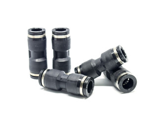 Pneumatic Fittings isolated on white background.