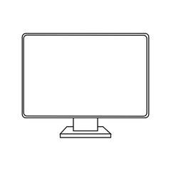 monitor computer icon over white background. vector illustration