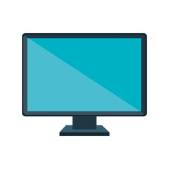 monitor computer icon over white background. vector illustration