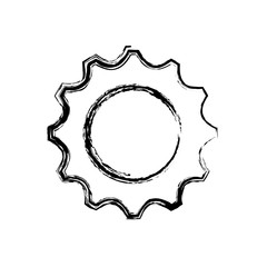 gear wheel icon over white background. vector illustration 