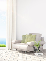 Modern bright interior . 3D rendering