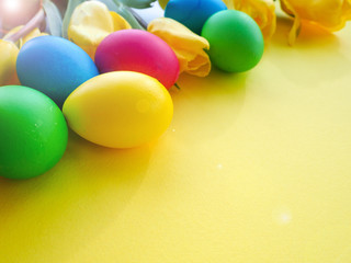 Colorful easter eggs background.