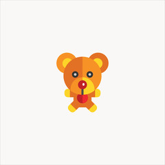 Obraz na płótnie Canvas teddy bear icon flat design