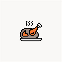 turkey icon flat design