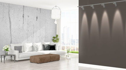 Modern bright interior . 3D rendering