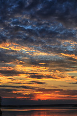 sunset over the river