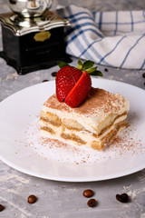 Tiramisu with strawberry