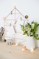 Feminine hipster office table decoration 