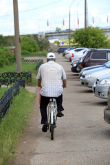 a man on a bicycle