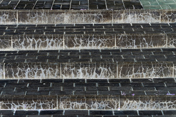 texture of the pavement and steps