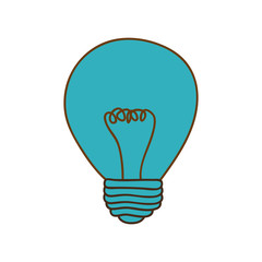 silhouette of light bulb in blue color vector illustration