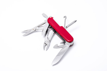 Red-Knife multi-tool, isolated on white background